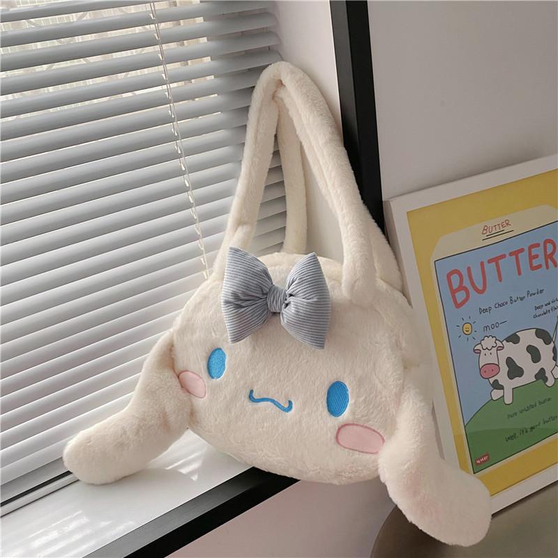 Melody Plush Tote Bag With Embroidery For Daily Use