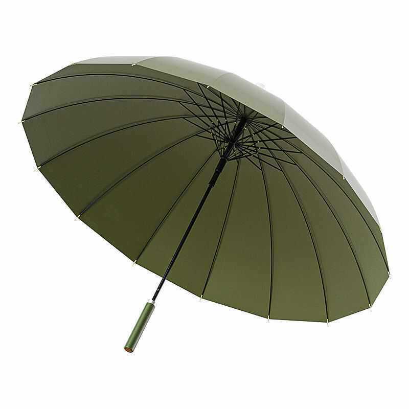 16-Bone waterproof sleeve, automatic long-handled straight-rod umbrella, enlarged reinforcement and strong business umbrella, storm-resistant long