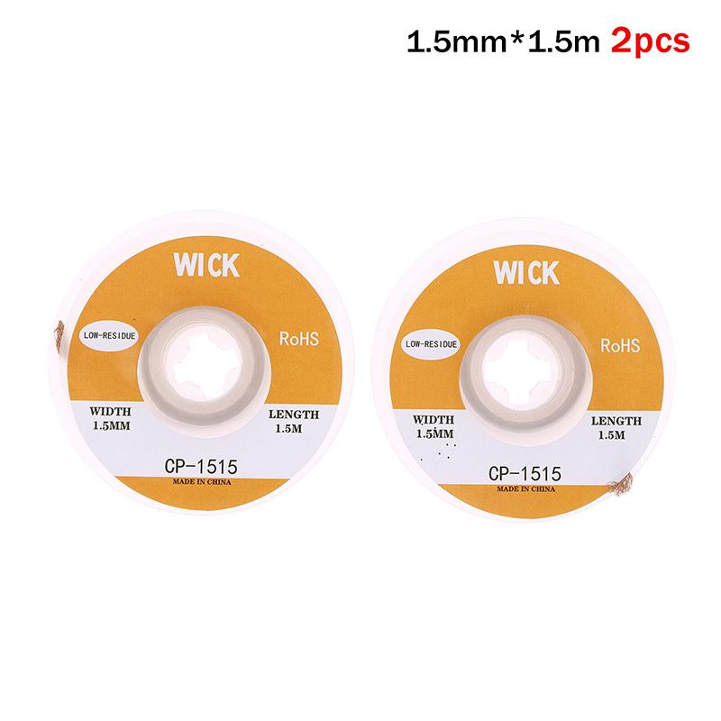 2Pcs 1.0/1.5/2.0/2.5MM 1.5M Welding Wires Desoldering Braid Solder Remover Wick Wire Welding Tin Sucker Repair Tool