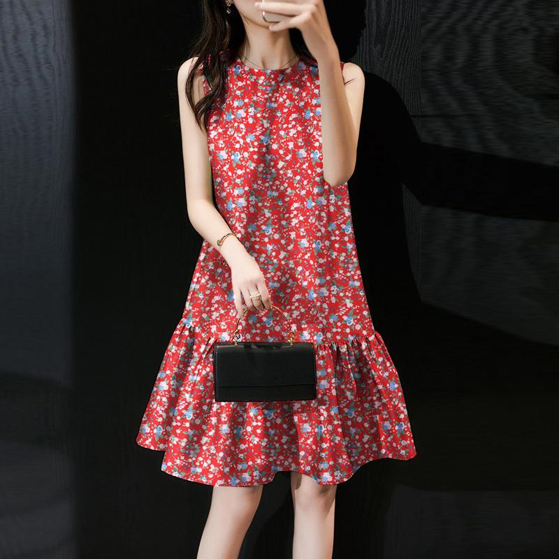 ZANZEA Women Casual Floral Print Sleeveless Dress