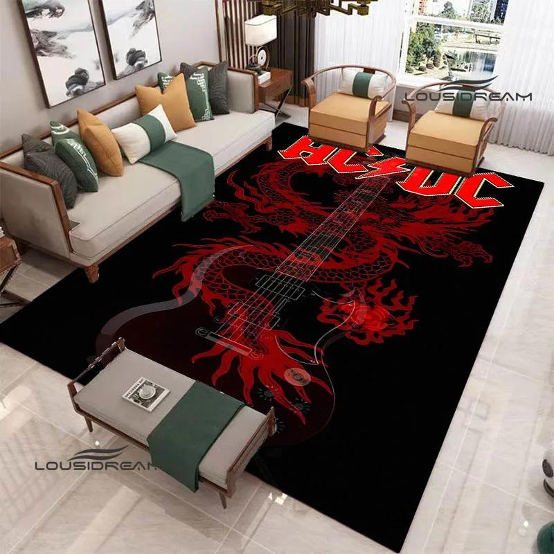 3D Rock Band AC/DC Printed Carpet Yoga Mat Non-slip Carpet Kitchen Mat Room Decor Carpets for Living Room Area Rug Birthday Gift