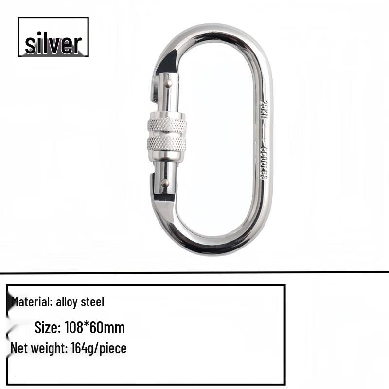 WEZHOO 25KN Chrome Plated Carabiner 2-Pack