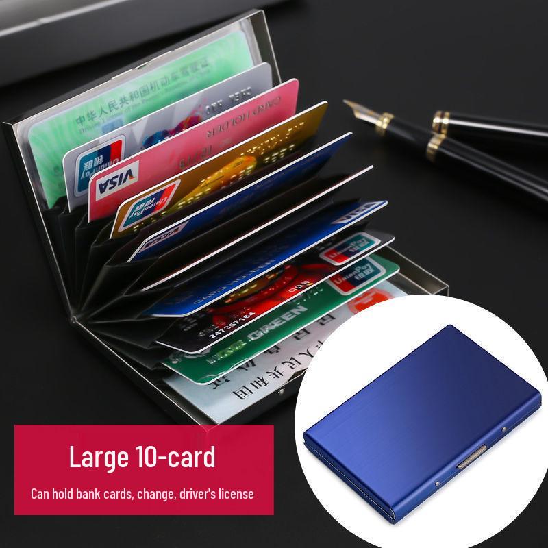 Stainless Steel Anti-Demagnetization Card Holder & Album for Men and Women - Includes Driver's License & Card Slots