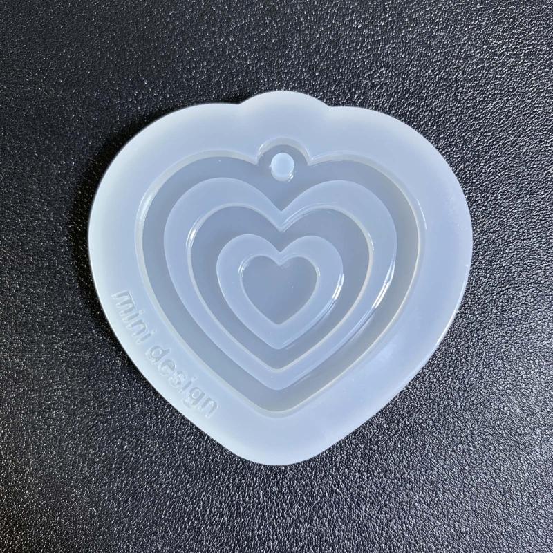 11-styles Love- Keychain Combination Ornament Mold Epoxy Resin Jewelry Mold Resin Casting Pendant Mold Suitable for Diy