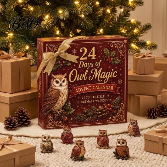 Christmas Stocking Stuffers Village Advent Calendar, 24-Day Countdown Set with Collectible House to Calendar Ornament, 2D Acrylic Tabletop Decor,