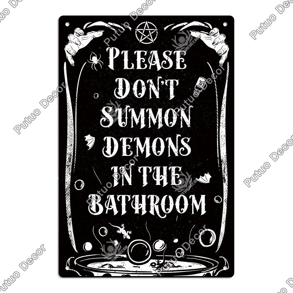 Putuo Decor Happy Halloween Vintage Metal Tin Sign,Wall Art Decor for Home Coffee Shop Cafe Office, 7.8 X 11.8 Inches Gifts