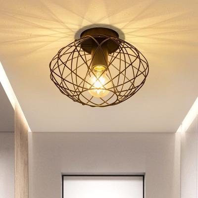 Ceiling Light - NETTLIFE - E27 Ø25 Cm - Black - Metal - 1 Light
