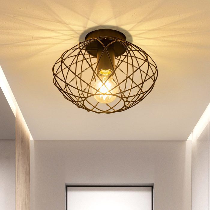 Plafonnier - NETTLIFE - E27 Ø25 cm - Noir - Métal - 1 flamme