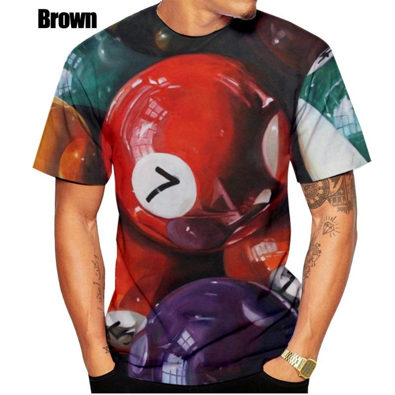 Men and Women Summer 3d New Fashion Billiards New T-shirt Games Ball Cue Pool Player Cool Designe Print Top