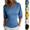Women Spring Summer Casual Solid Crew Neck Slim Fit Fashion Top with Half Sleeves and Soft Fabric for Daily Wear