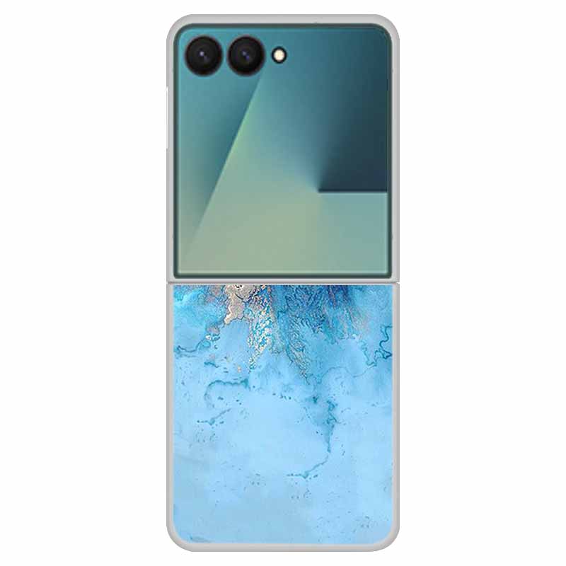 Marble Case For Samsung Z Flip7 Transparent Hard PC Plastic Cover Shockproof Coque for Samsung Galaxy Z Flip 7 5G Funda Zflip7