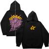 Oversized Y2K Gothic Spider Print Zip-Up Hoodie Streetwear Women