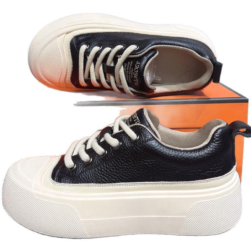 Plateau weiße Schuhe Damen Frühling und Herbst lässige Sportschuhe bequem und leicht Skateboardschuhe