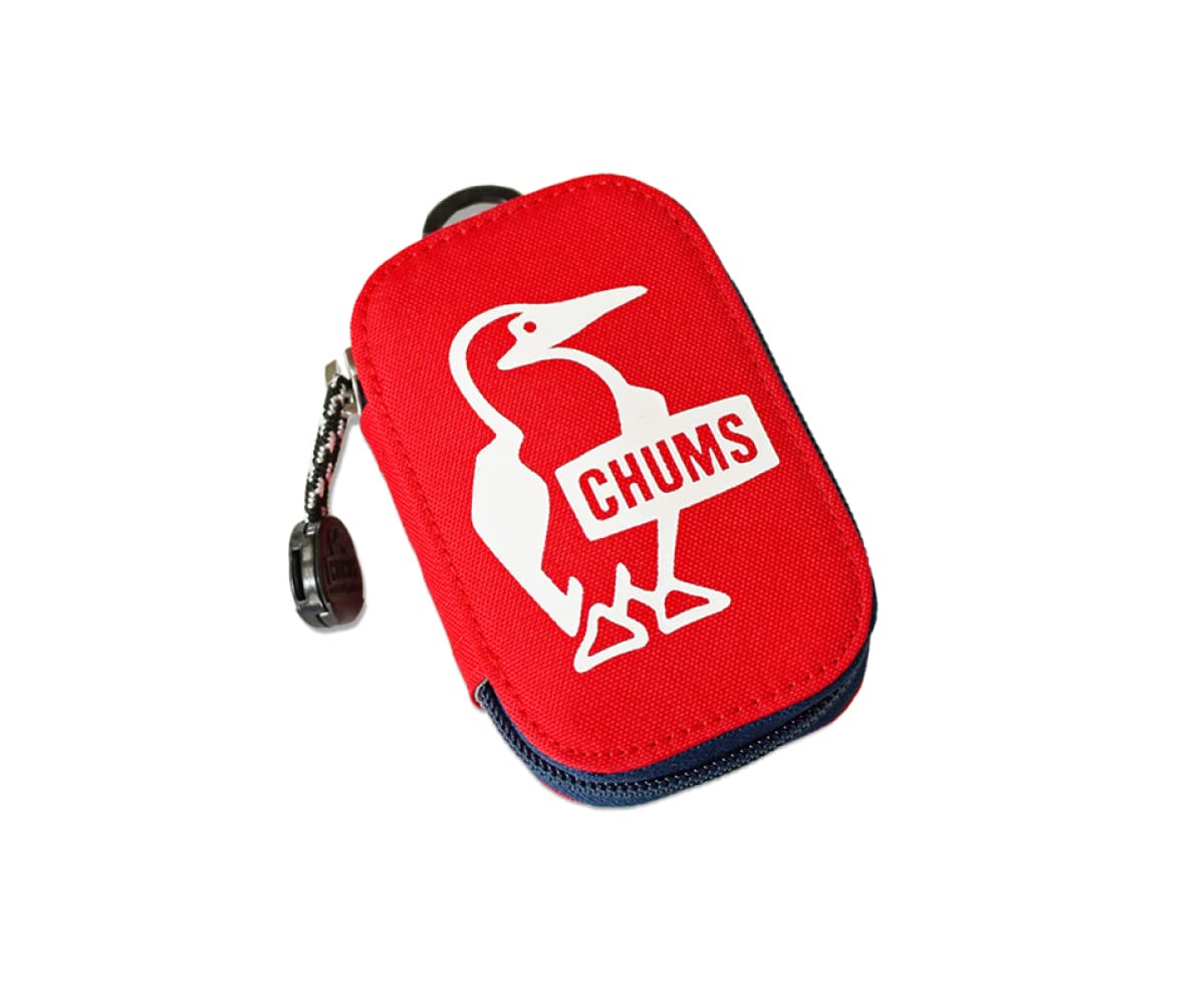 

Перероблений овальний ключ, чохол на блискавці, місце для смарт-ключів, 3 гачки для ключів [Chums] CH60-3580 (R001 Червоний)