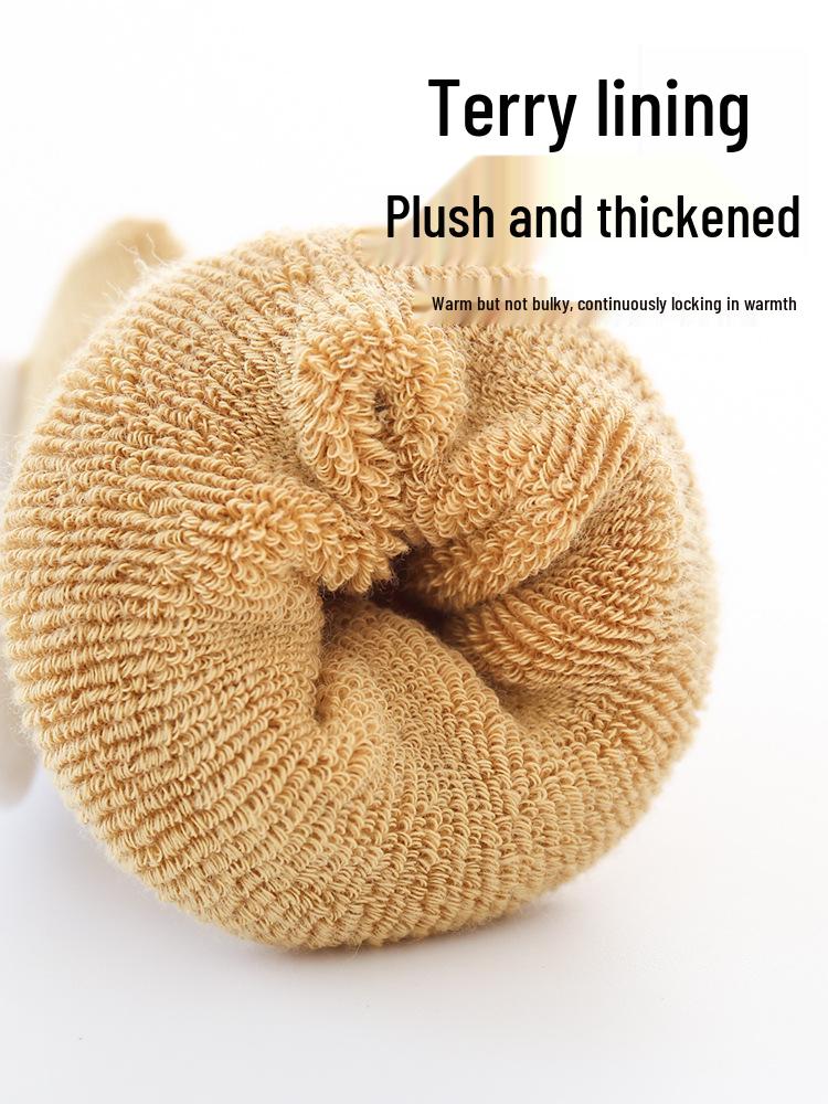 Thick Fleece-Lined Mid-Calf Socks for Newborns - Cotton, Warm, and Loose-Fit for Autumn and Winter