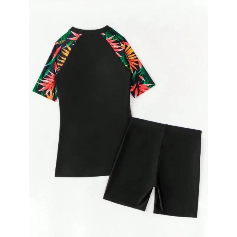 

High Waist Quick Dry Skin-Tight Women s Swimming Suit Diving Suit Bikini Set Flat Angle Separate Design Popular Cross-Border Sal M чорний