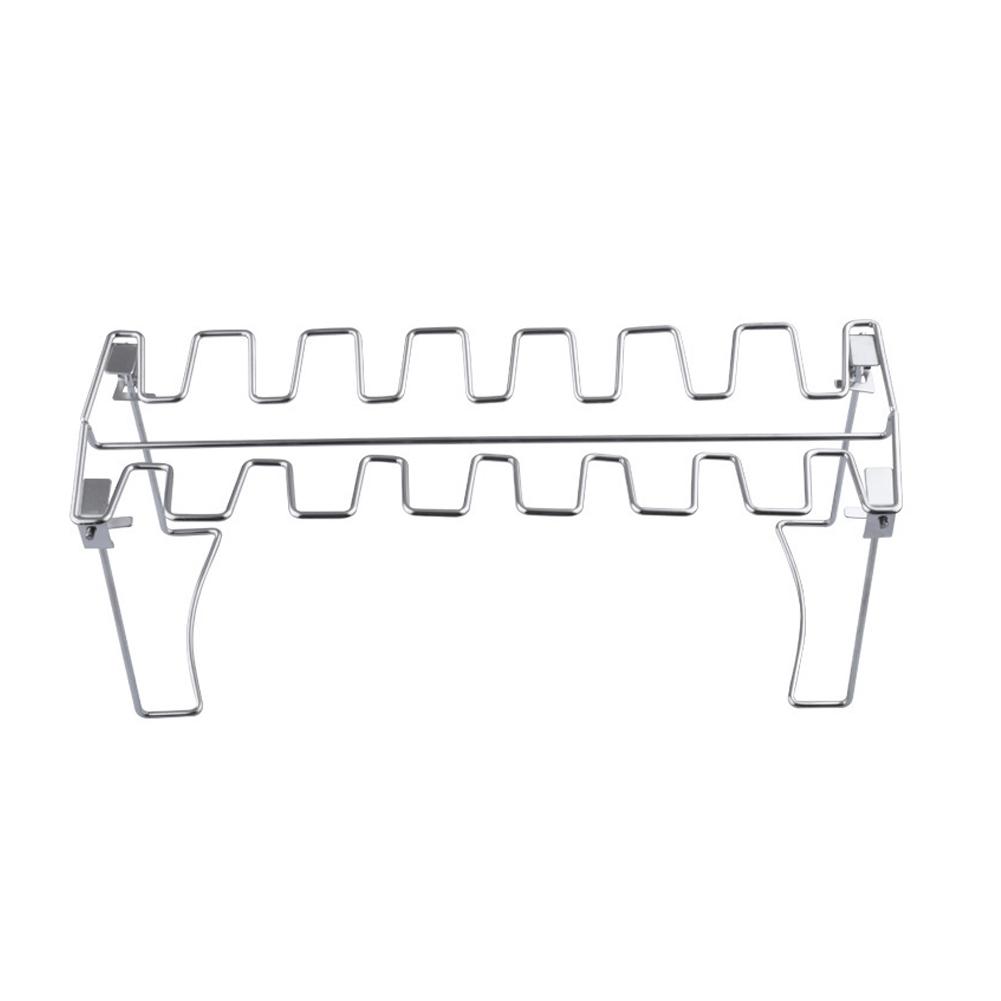 BBQ Beef Chicken Leg Wing Grill Stainless Steel Folde Drumsticks Holder Oven Roaster Stand with Drip Pan Tools