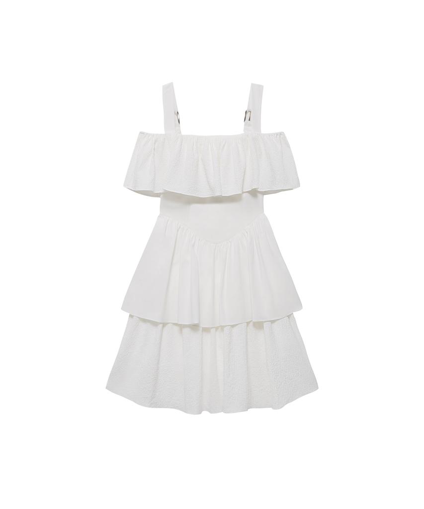 INSTANTFUNK Off-Shoulder Stufen-Minikleid