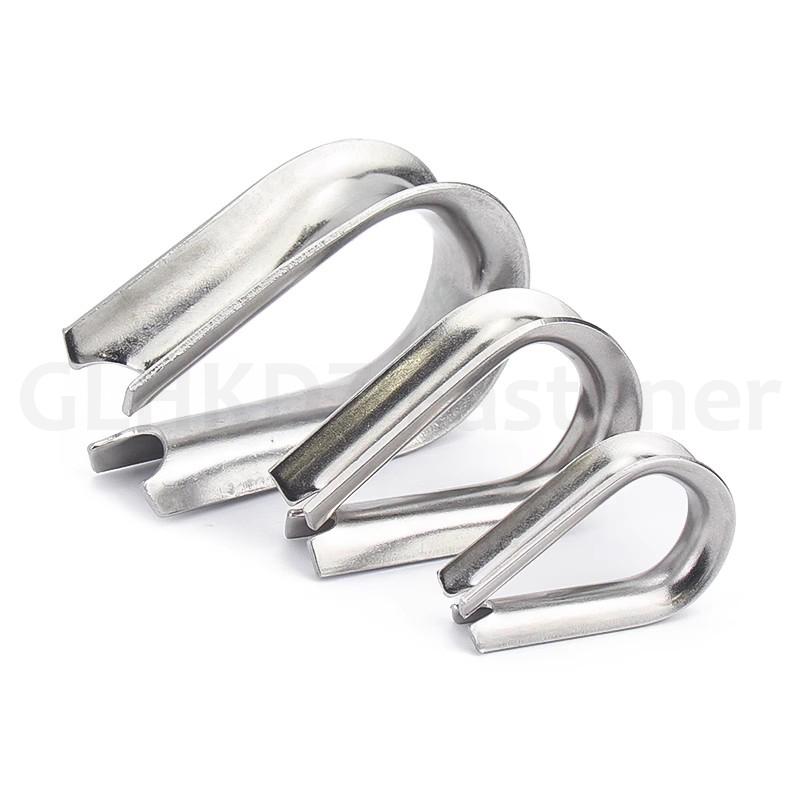 M2-M28 316 Stainless Steel Cable Wire Rope Protective Sleeve Wire Rope Clamp Thimbles Rigging Chicken Heart Ring Fixing