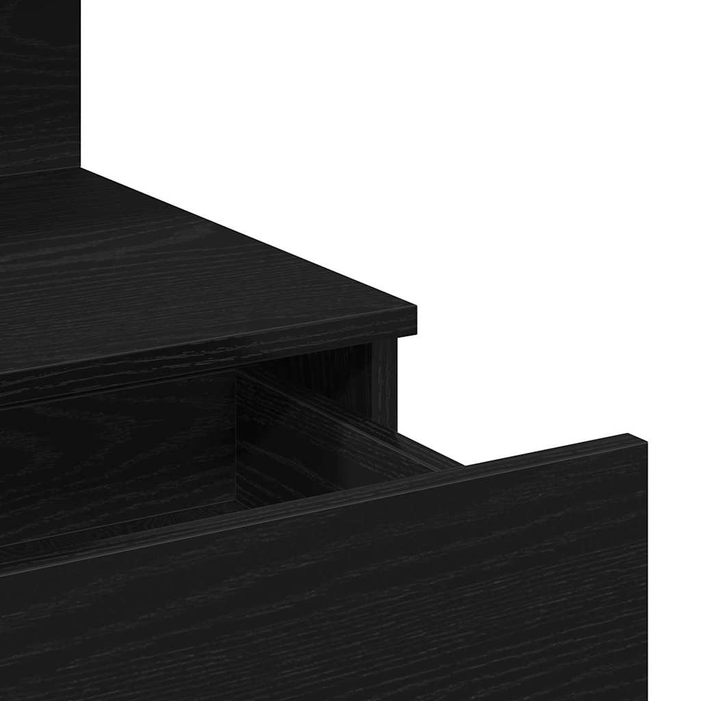 Makeup Table with Shelf Black Oak Effect 100 x 40 x 130 cm