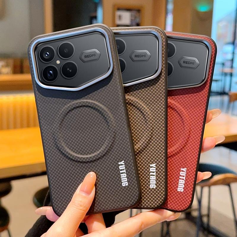 Pro Xiaomi POCO F8 Ultra F8 Pro Pouzdro Magnetické PU Kožené Kryt s Texturou Uhlíkových Vláken s Kovovým Tlačítkem pro Poco F 8 Pro