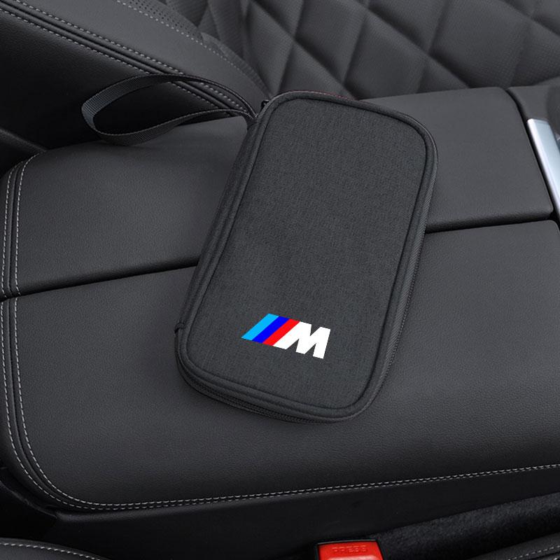 For BMW M Performance E46 E90 Car decorative ornamen Mini technology small tool portable case charger USB flash drive zipper bag xkzh98