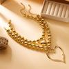 Vintage Elegantes Großes Liebesherz Anhänger Halskette Für Frauen Übertrieben Mehrschichtig CCB Perlenkette Choker Mädchen Party Schmuck Geschenk