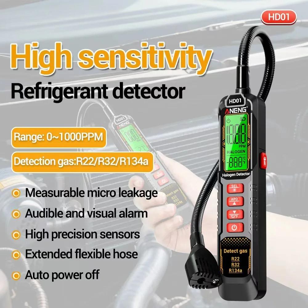 Professional Gas Leak Refrigerant Detector Automotive/ Air Conditioning Detection Audible Visual Ala Refrigerant Leak Detector for Freon Refrigerants