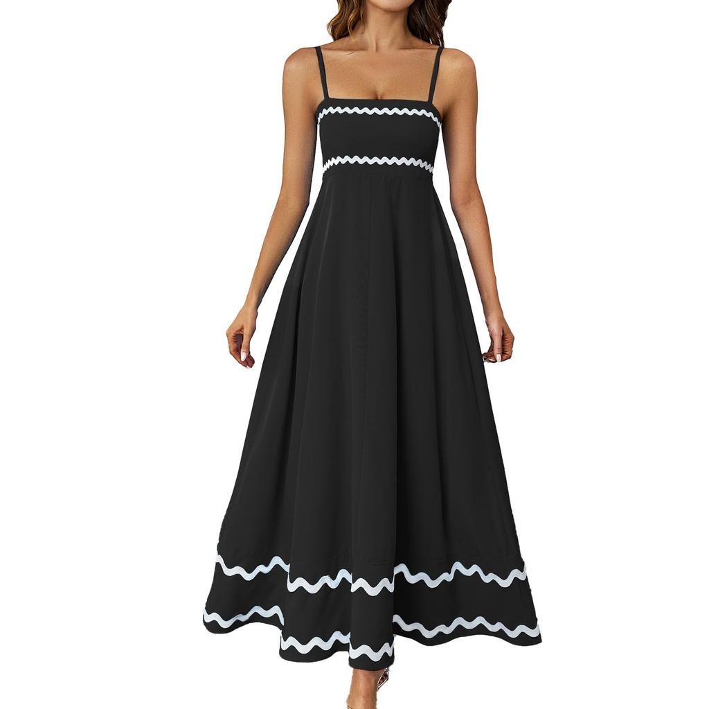 Women's Loose Color Lace Patchwork Suspender Strapless Oversized Dress Oversized Dress