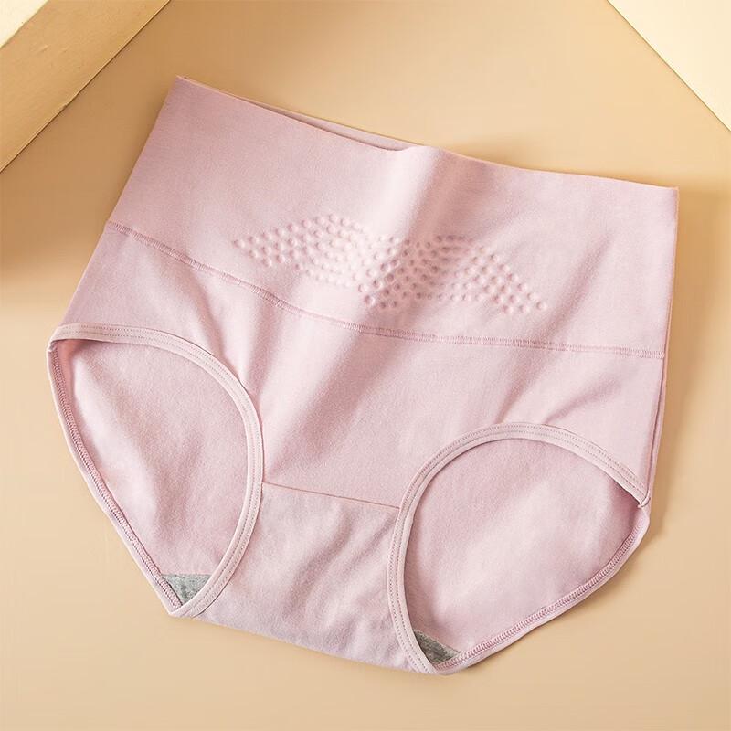 Langsha Women's High-Waist Seamless Cotton Tummy Control Briefs (4-Pack)