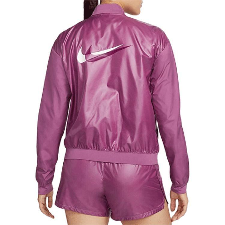 Nike Cropped Coats Women's Purple Baseball Collar Moderate DD6848-507