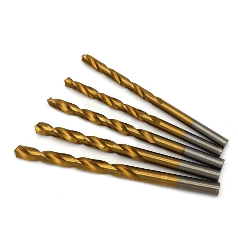 13-Piece Titanium-Coated HSS Straight Shank Twist Drill Bit Set, 1.5-6.5mm for Wood and Plastic Drilling