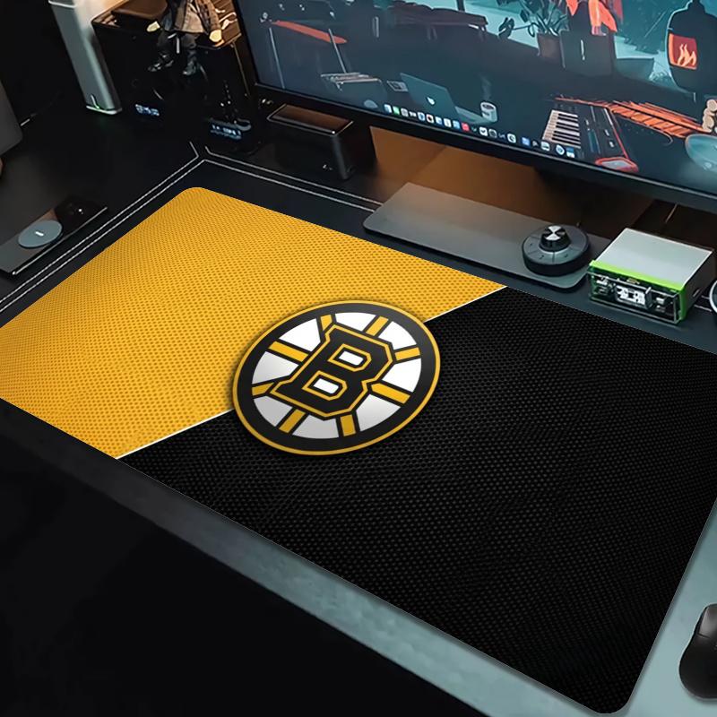 Boston Bruins Mouse Pad Large Gaming Table Cushion Nonslip Laptop Tablet Big Mousepad Xxl Mat Mini Pc Playmat With Lock Edge