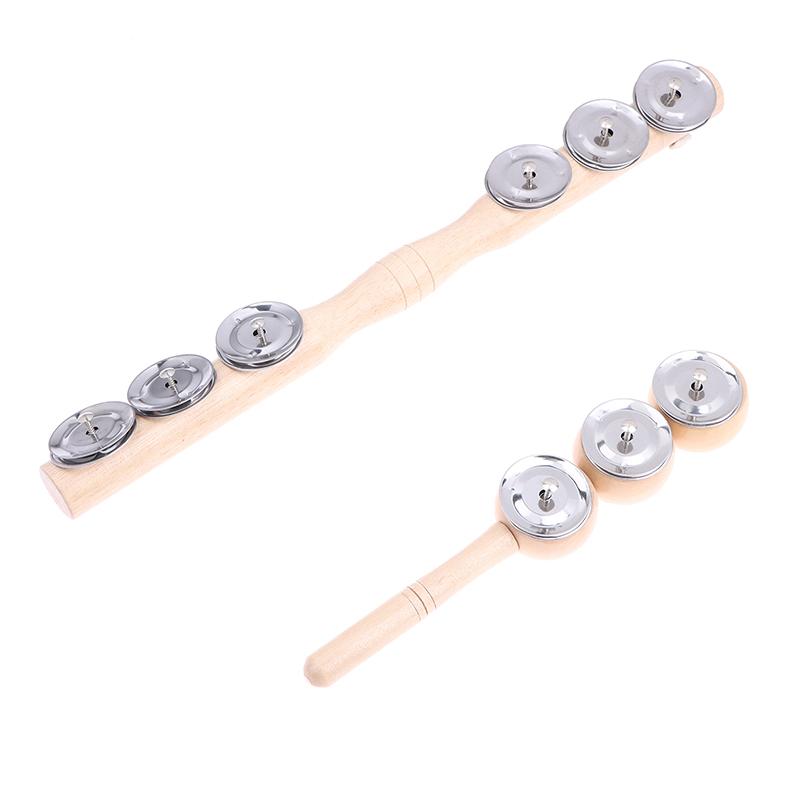 Orff Wooden Hand 3/6 Bell Portable Percussion Instrument For Music Enthusiast Baby Wooden Rattle Kids Educational Toys