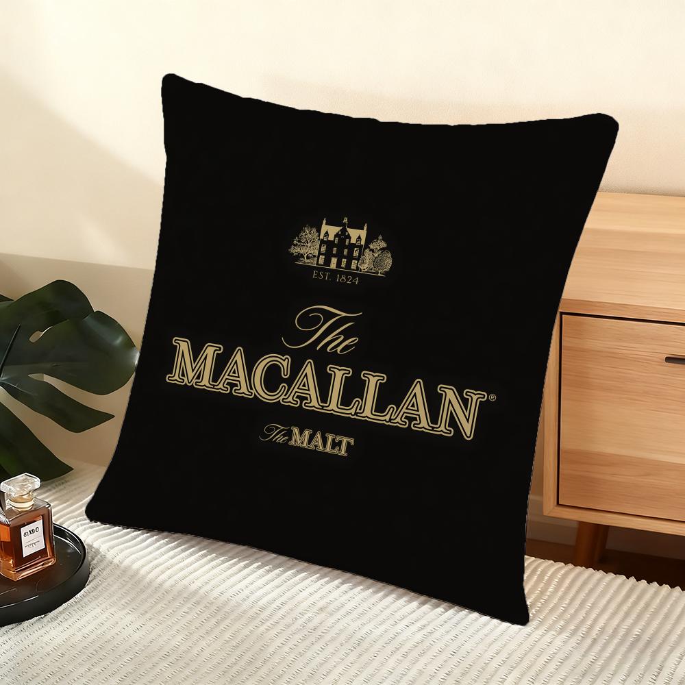 M-Macallanns W-Whiskey Cushion Cover Soft Short Plush Pillow Cover Smooth Cozy Texture Aesthetic Cushion Case Home Decor