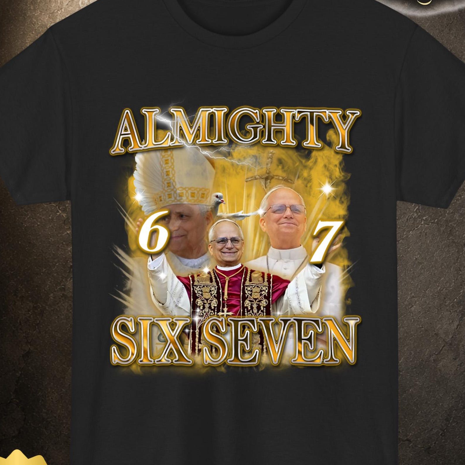 6 7 Pope Leo XIV Retro Shirt, New Pope Catholic Tee, Vatican Inspired Religious Gift, Faith Church Apparel XL