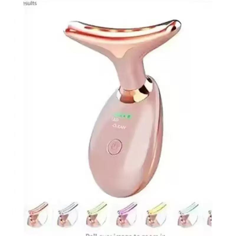

Ultrasonic Neck Massager with Vibration and Heat for Firming and Lifting Seven-color Light розовый