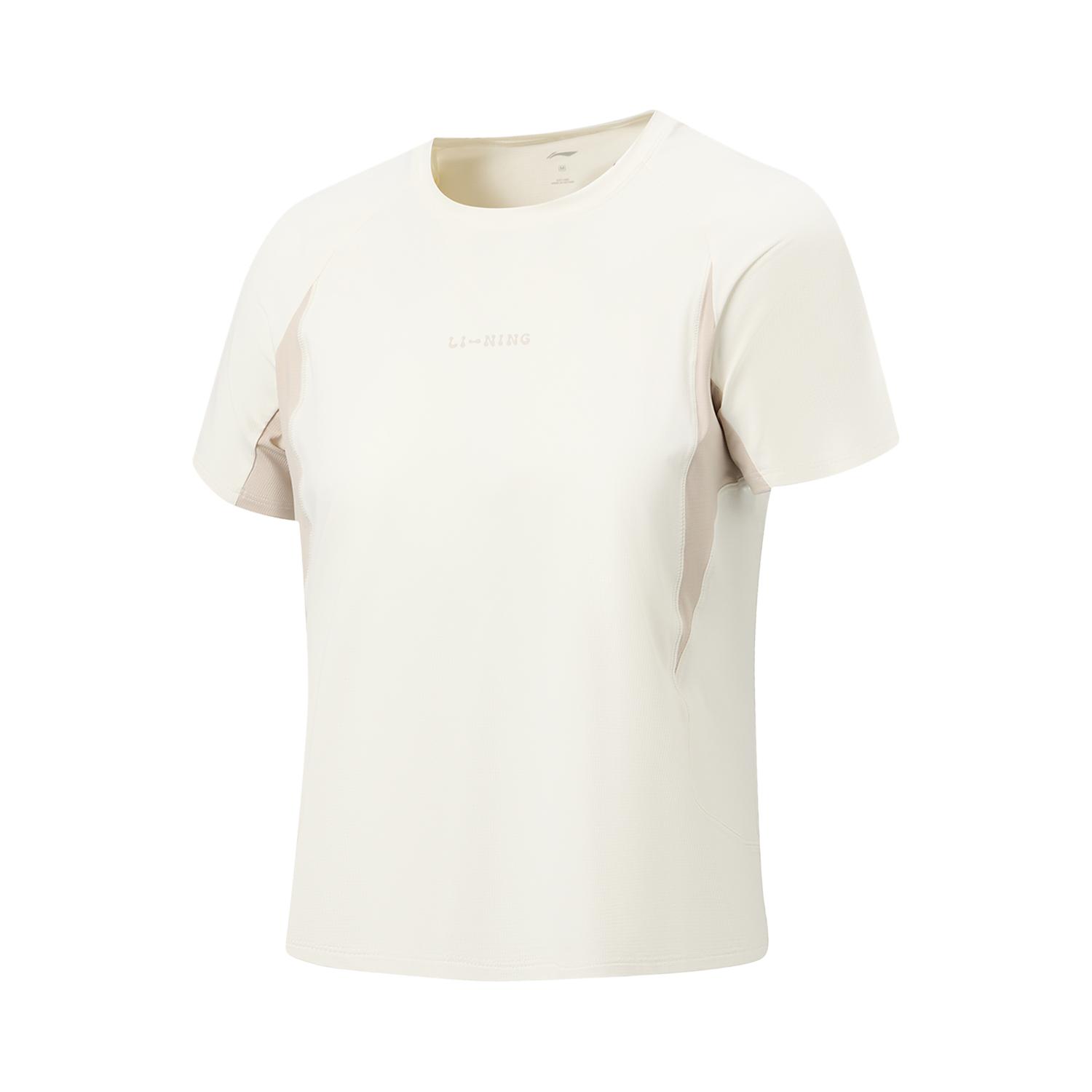 

Li-Ning Fitness Series Color Block Round Neck Versatile Casual Short Sleeve T-Shirt Women tops ATSW184-1 S