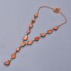 Carnelian Rough Stone Trendy Chain Electroformed Sacral Chakra Necklace Copper V-21