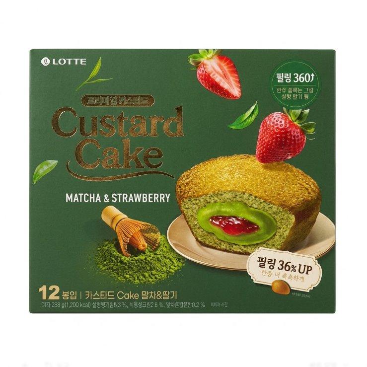 Lotte Custard Matcha & Strawberry 288g