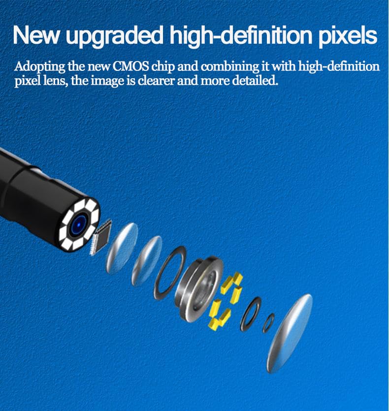 Endoscope Camera with Light iPhone: 1920P HD Borescope with 6