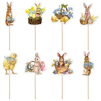 Easter Party Cake Decoration Plaque 8pcs
