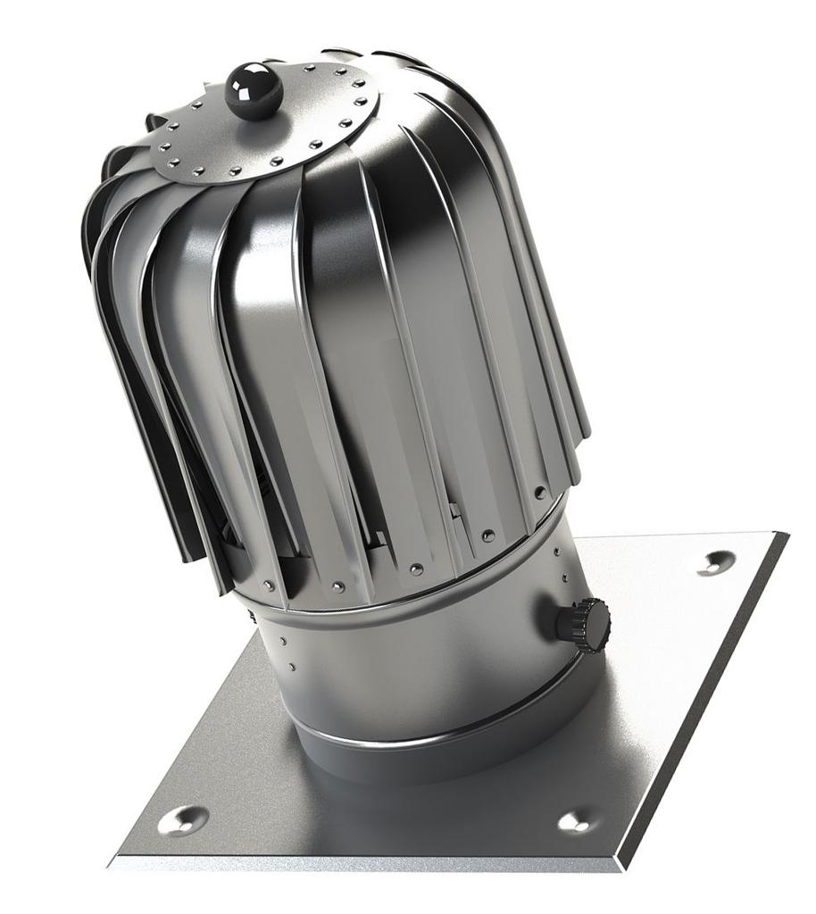 150Mm Chimney Cowl Flue Resistant Aluminium With Extra Roof Plate