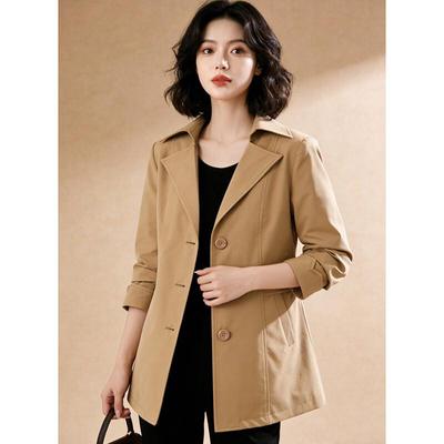 Elegant French Style Mid-Length Trench Coat