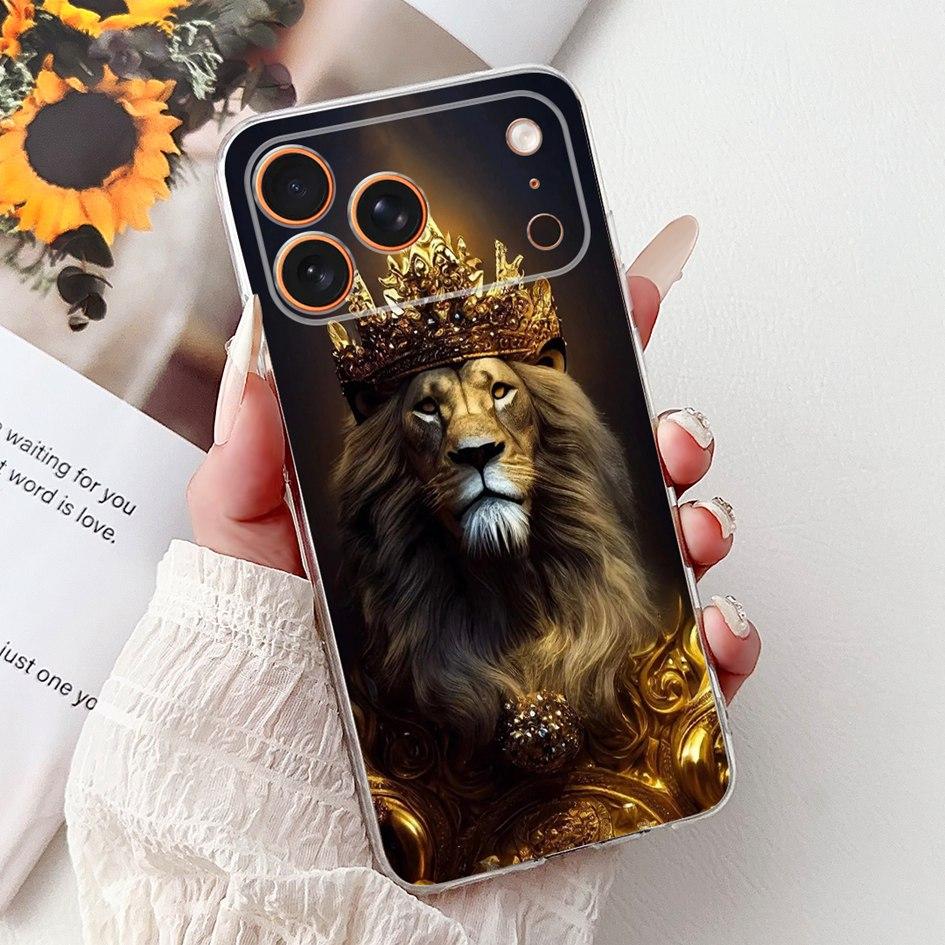 Für iPhone 17 Pro Max Hülle Coole Drachen Löwen Katze Cartoon Weiches Silikon Handy Rückseite auf iPhone 17 Pro iPhone17 17Pro Schutz
