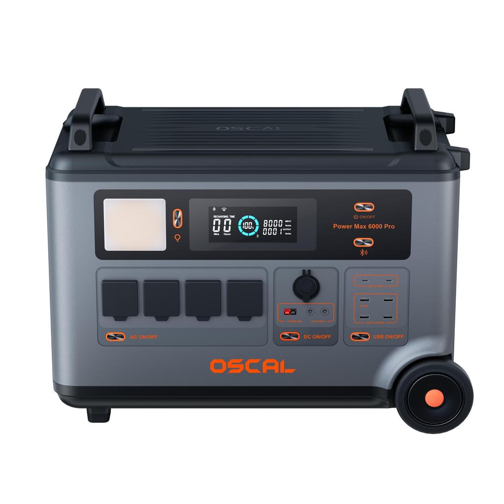 Oscal PowerMax 6000 Pro portable Power Station , 6000W Rated Output , Smart App Control ,LCD Display