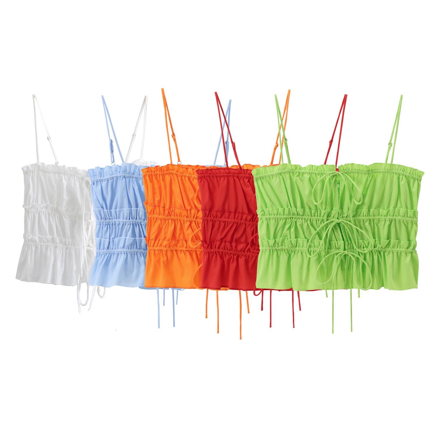 

Spring 2025 European & American Style Sexy Bow Slimming Knit Camisole for Women Medium