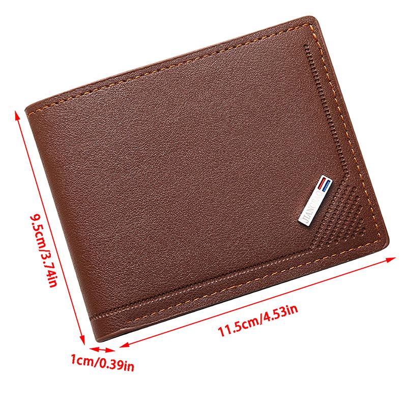 Vintage Pu Leather Wallet Minimalist Purse For Men Money Change Pouch Credit Card Holder Man Birthday Gifts