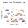 Rainbow Star Cloud Wall Sticker Self-Adhesive Removable for Kids Bedroom Kindergarten Background Wall Decoration