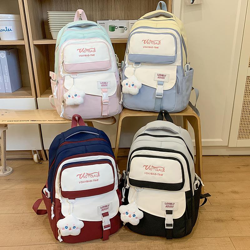 Mori school bag for female high school students, simple backpack ins style Korean , large-capacity junior high school students, computer backpack tide
